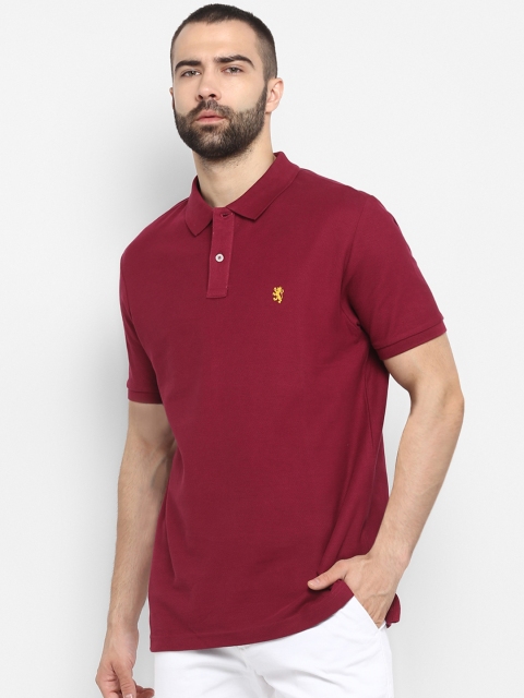 

Red Tape Men Maroon Solid Polo Collar T-shirt
