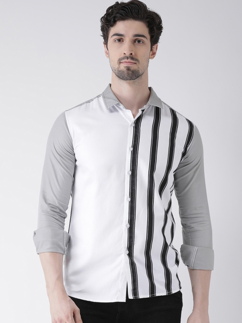 

REALM Men Multicoloured Slim Fit Striped Casual Shirt, Multi