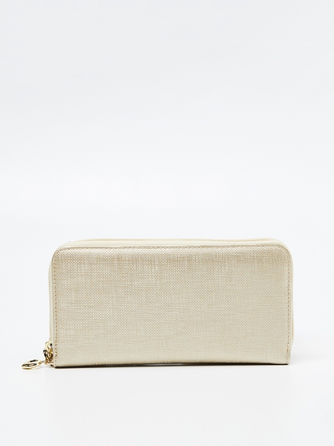 

Ginger by Lifestyle Women Gold-Toned Textured Zip Around Wallet