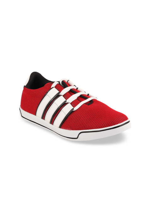 

FAUSTO Men Red Striped Lightweight Sneakers