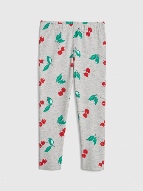 

GAP Girls Grey & Red Printed Ankle-Length Leggings