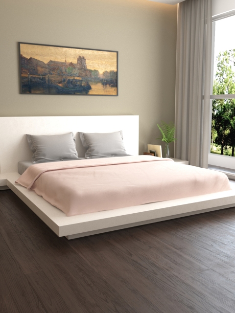 

MARK HOME Pink Solid 400TC Double Bed Duvet Cover