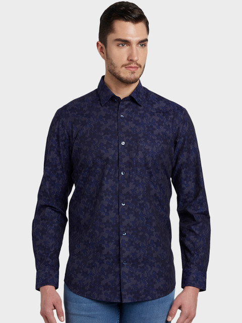 

ColorPlus Men Blue Tailored Fit Printed Casual Shirt