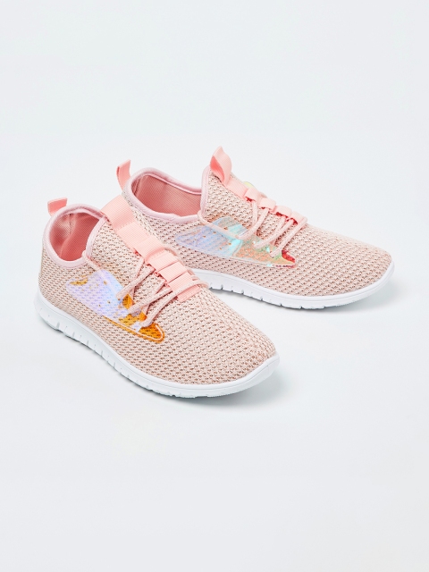 

Fame Forever by Lifestyle Girls Pink Woven Design Sneakers
