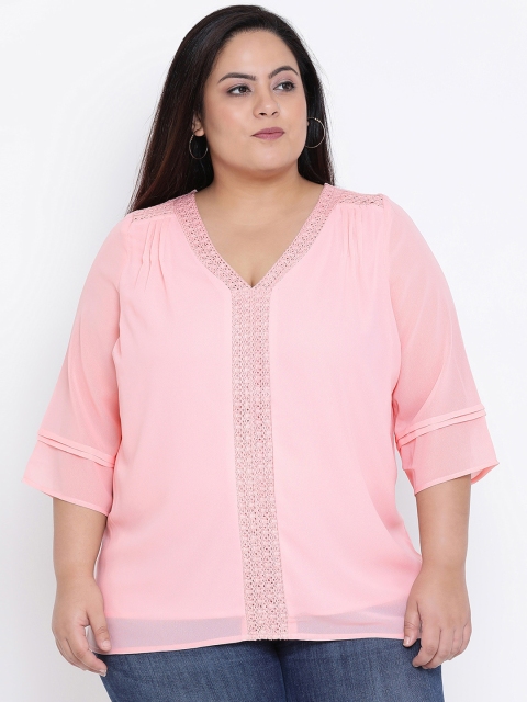 

Oxolloxo Women Pink Self Design Top