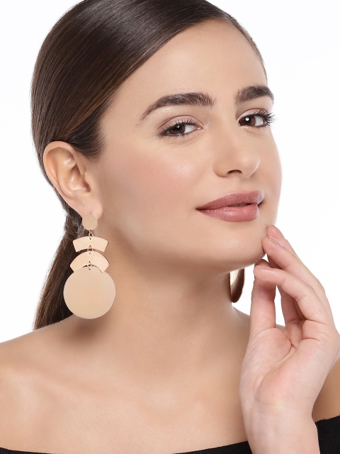 

OOMPH Gold-Toned Handcrafted Circular Drop Earrings