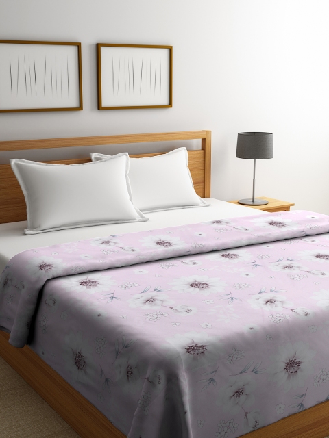 

Trident Pink & White Floral Print Reversible Mild Winter 90 GSM Double Bed Dohar