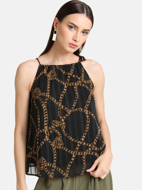 

Kazo Women Black Printed A-Line Top