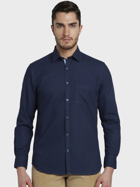

ColorPlus Men Navy Blue Tailored Fit Solid Casual Shirt
