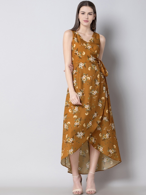 

FabAlley Women Yellow & Beige Printed Maxi Dress