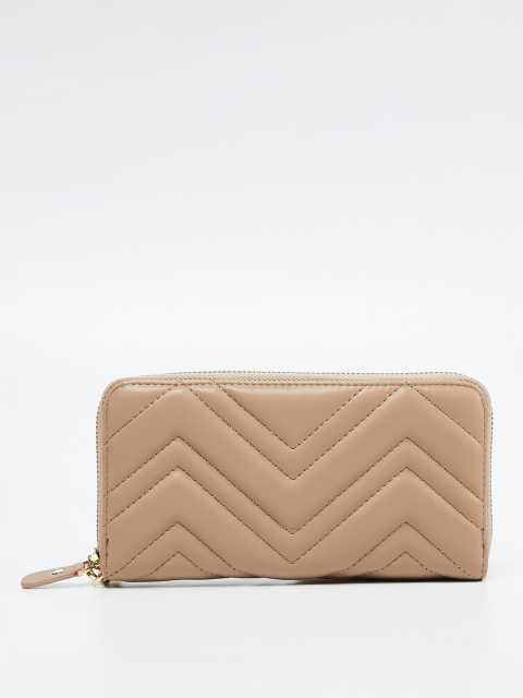 

Ginger by Lifestyle Women Khaki Textured Zip Around Wallet