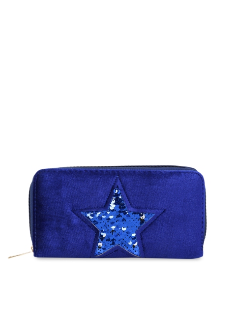 

Satchel Bags Women Blue Solid Zip Around Wallet
