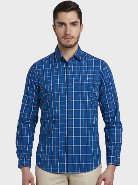 

ColorPlus Men Blue Regular Fit Checked Casual Shirt
