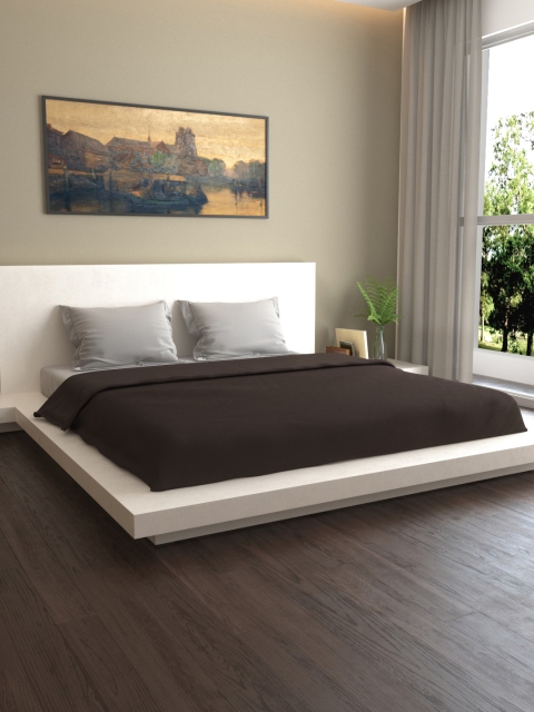 

MARK HOME Brown Solid 400TC Double Bed Duvet Cover