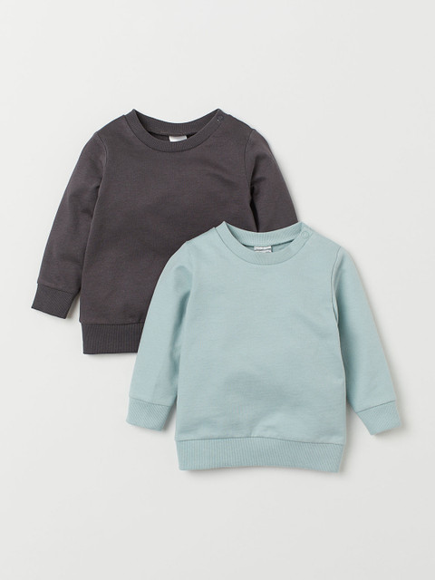 

H&M Kids Turquoise Blue & Grey 2-Pack Cotton Sweatshirts