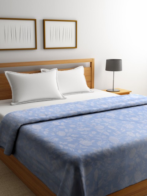 

Trident Blue & White Floral Print Reversible Mild Winter 90 GSM Double Bed Dohar