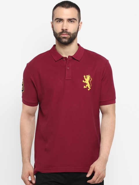 

Red Tape Men Maroon Solid Polo Collar T-shirt