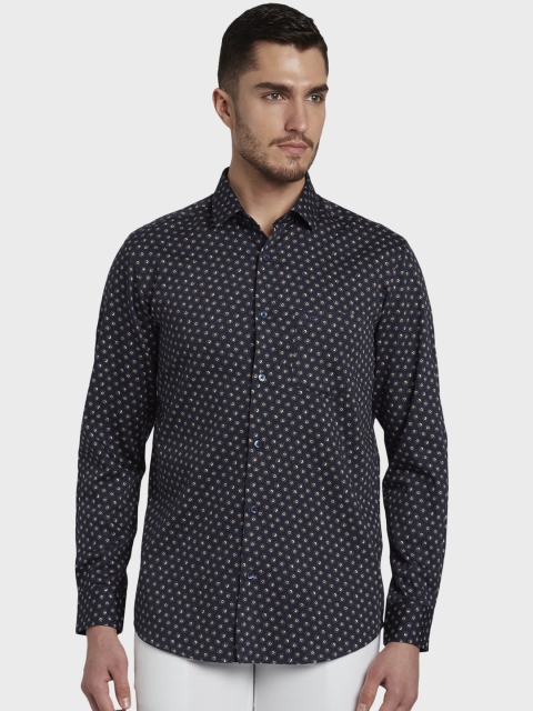 

ColorPlus Men Blue Tailored Fit Printed Casual Shirt