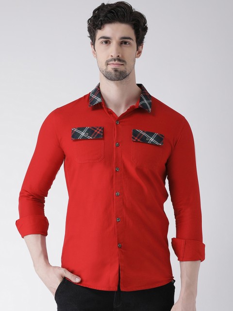 

REALM Men Multicoloured Slim Fit Checked Casual Shirt, Multi