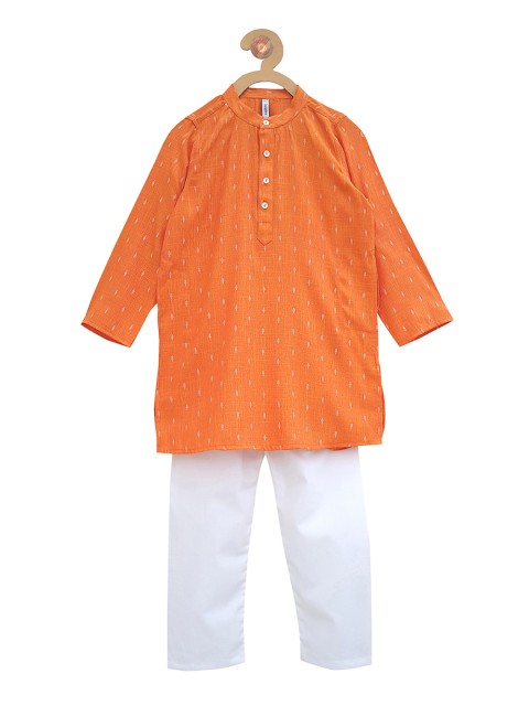 

Campana Boys Orange & White Printed Kurta with Pyjamas