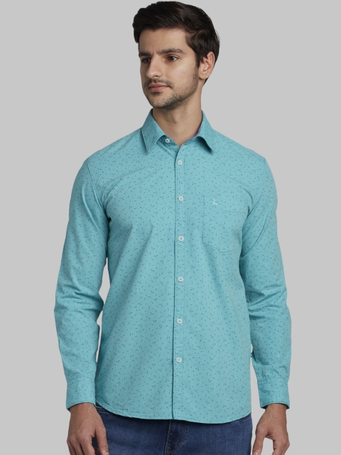 

Parx Men Green Slim Fit Printed Casual Shirt
