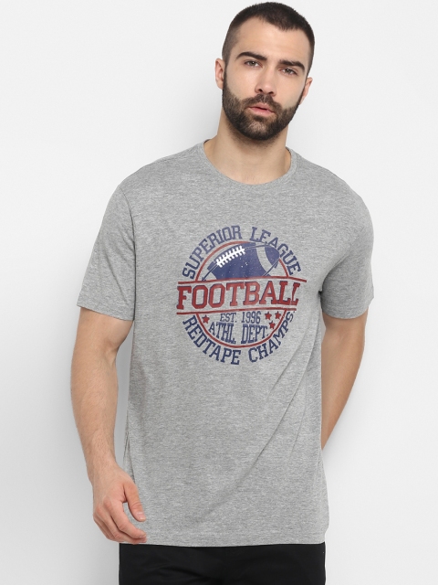 

Red Tape Men Grey Printed Round Neck T-shirt