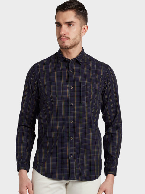 

ColorPlus Men Blue Regular Fit Checked Casual Shirt