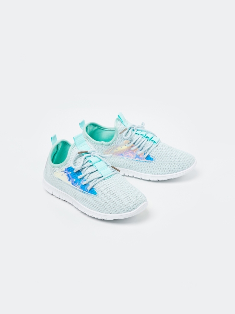 

Fame Forever by Lifestyle Girls Green Woven Design Sneakers