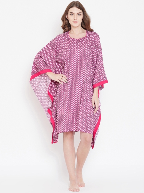 

The Kaftan Company Pink & White Printed Cotton Kaftan Nightdress LW_CO_TITANIA17