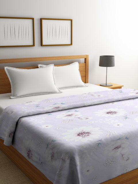 

Trident Grey & Purple Floral Print Reversible Mild Winter 90 GSM Double Bed Dohar