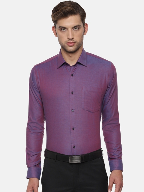 

Van Heusen Men Purple Dual-Toned Slim Fit Solid Partywear Shirt