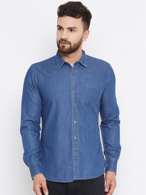 

JUMP USA Men Blue Slim Fit Solid Casual Shirt