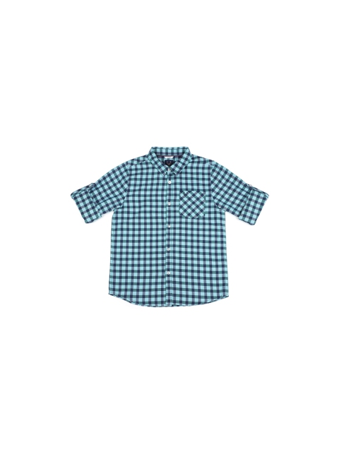 

Allen Solly Junior Boys Blue Regular Fit Checked Casual Shirt