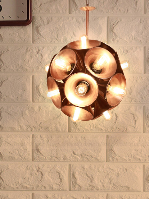 

Fos Lighting Copper-Toned Solid Hanging Ceiling Lamp with Shade