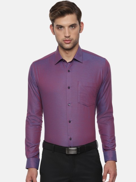 

Van Heusen Men Purple Dual-Toned Slim Fit Solid Partywear Shirt