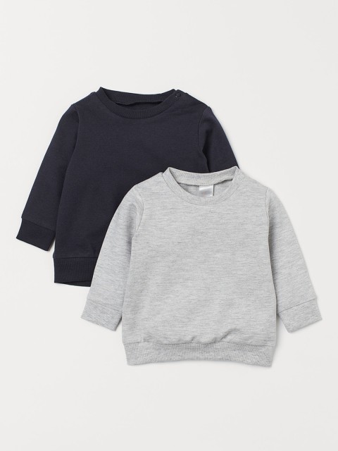 

H&M Kids 2-Pack Cotton Sustainable Sweatshirts, Blue