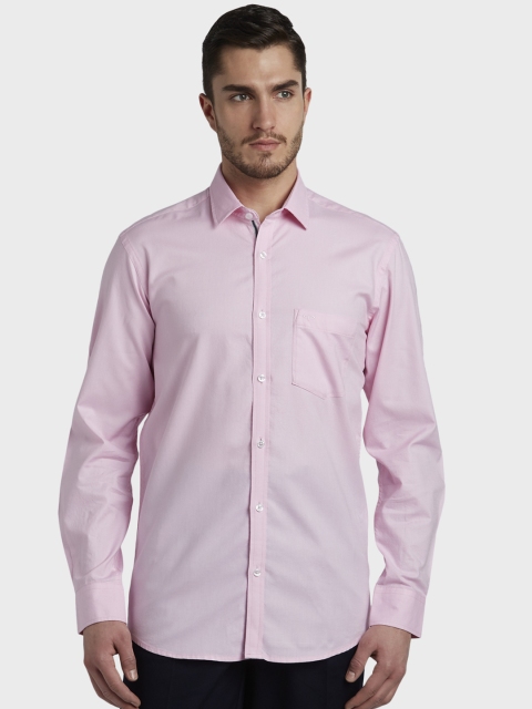 

ColorPlus Men Pink Tailored Fit Solid Casual Shirt