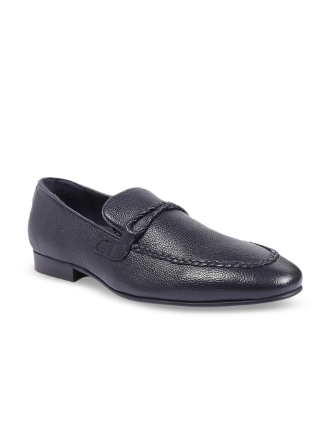 

One8 Select by Virat Kohli Men Blue Textured Leather Formal Penny Loafers