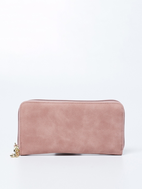 

Ginger by Lifestyle Women Pink Textured Zip Around Wallet