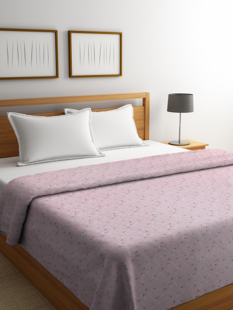 

Trident Pink Floral Print Reversible Mild Winter 90 GSM Double Bed Dohar