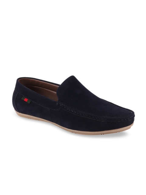 

FAUSTO Men Blue Solid Lightweight Suede Loafers