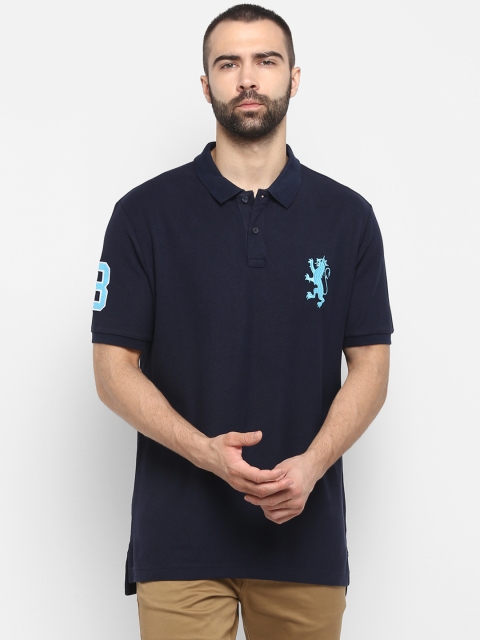 

Red Tape Men Navy Blue Solid Polo Collar T-shirt