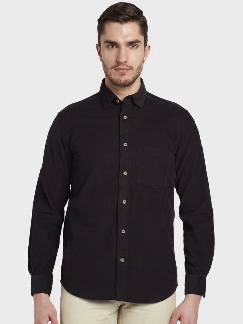 

ColorPlus Men Black Tailored Fit Self Design Casual Shirt