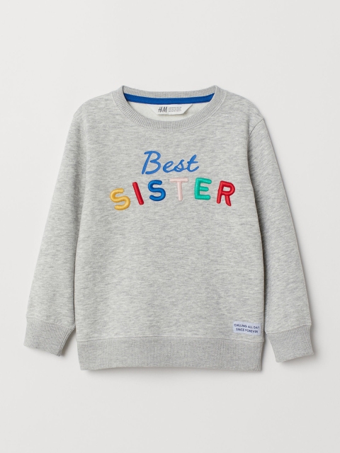 

H&M Kids Grey Sweatshirt with Embroidery