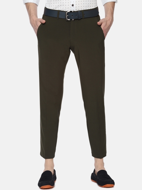 

Allen Solly Men Olive Green Slim Fit Solid Regular Trousers
