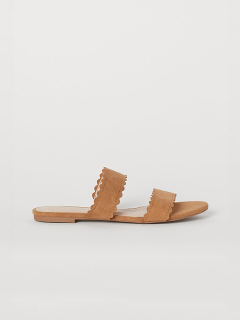 

H&M Women Beige Solid Mules