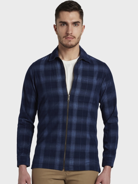 

ColorPlus Men Blue Regular Fit Checked Casual Shirt