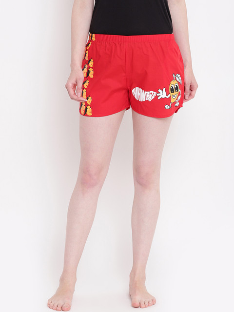 

La Intimo Women Red Printed Lounge Shorts BOLIF003RD0