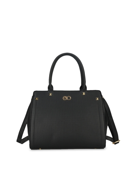 

E2O Black Textured Handheld Bag