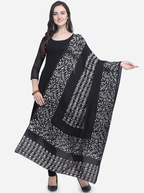 

Satrani Black Printed Dupatta